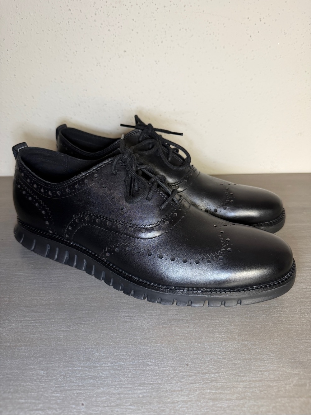 Cole Haan Zerøgrand Wingtip Oxford Comfort Dress Shoe Black C23738 Men Size 12 M